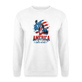 250., 4. Flagge der Patriotischen Freiheitsstatue der USA - Unisex Pullover - Weiß - Vorne