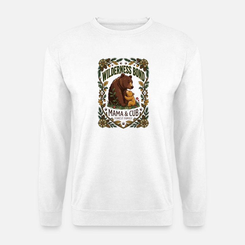 Wilderness Bond: Mama Bear & Cub - Unisex Sweatshirt - white