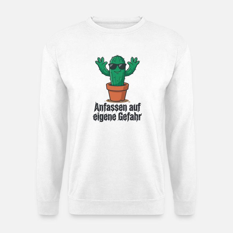 Cactus Sunglasses Warning ! - Unisex Sweatshirt - white