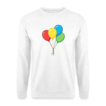 Four Colorful Balloons Graphic Illustration - Unisex Sweatshirt - white - Front