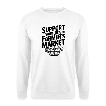 Unterstützen Sie Ihren örtlichen Bauernmarkt - Unisex Pullover - Weiß - Vorne