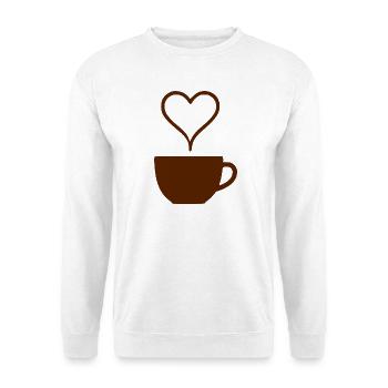 Kaffee Herz Geschenk Kaffeetrinker - Unisex Pullover - Weiß - Vorne