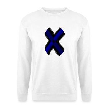 Neon X-Kreuz Blau - Unisex Pullover - Weiß - Vorne