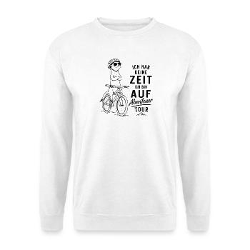 Abenteuerkatze auf Tour Keine Zeit - Unisex Pullover - Weiß - Vorne