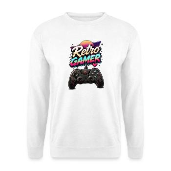 Retro Gamer Neon Controller - Unisex Sweatshirt - white - Front