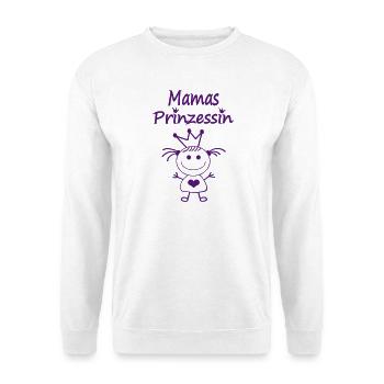 Mamas Prinzessin Herz-Illustration - Unisex Pullover - Weiß - Vorne - Alina (178cm) & Michal (187cm)