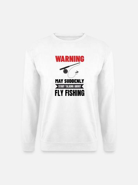 Lustiges Fliegenfischer-Geschenk für Angler und Angelvater - Unisex Pullover - Weiß