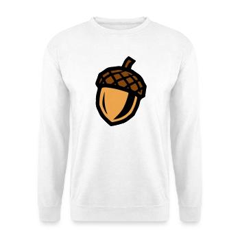 Eichel Symbol - Unisex Pullover - Weiß - Vorne - Alina (178cm) & Michal (187cm)