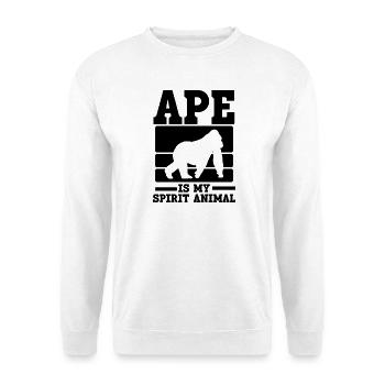 Affe Humor Spruch - Unisex Pullover - Weiß - Vorne - Alina (178cm) & Michal (187cm)