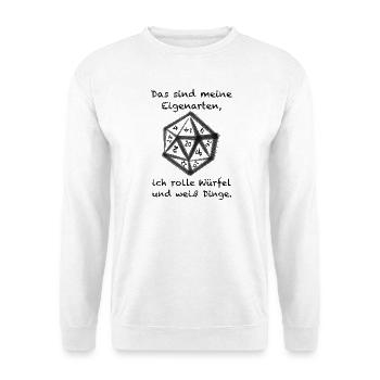 DM Eigenarten - Unisex Pullover - Weiß - Vorne - Alina (178cm) & Michal (187cm)
