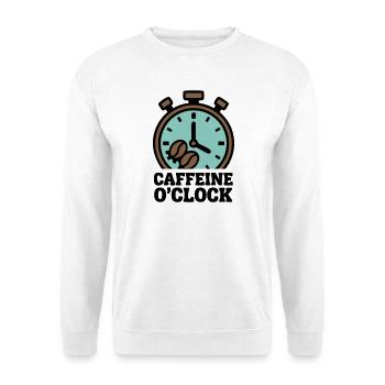 Stoppuhr Kaffee Logo - Unisex Pullover - Weiß - Vorne - Alina (178cm) & Michal (187cm)
