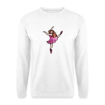 Pink Ballet Flare - Unisex Pullover - Weiß - Vorne - Alina (178cm) & Michal (187cm)