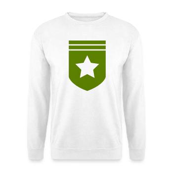 Grünes Wappenstern-Design - Unisex Pullover - Weiß - Vorne - Alina (178cm) & Michal (187cm)