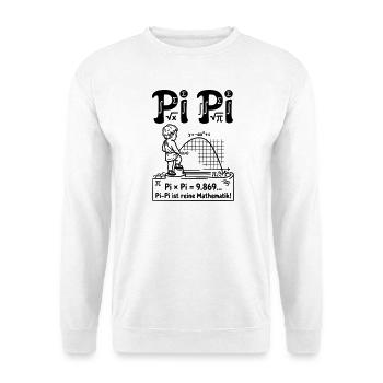 Parabel Pinkeln Mathematik Pi Pi Zahl  - Unisex Pullover - Weiß - Vorne - Alina (178cm) & Michal (187cm)