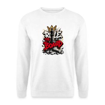  Gaming Schachspieler Schachspiel Schachbrett - Unisex Pullover - Weiß - Vorne - Alina (178cm) & Michal (187cm)