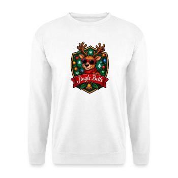 Jingle Bells Rentier Sonnenbrille - Unisex Pullover - Weiß - Vorne - Alina (178cm) & Michal (187cm)