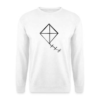 Herbstdrachen handgezeichnet - Unisex Pullover - Weiß - Vorne - Alina (178cm) & Michal (187cm)