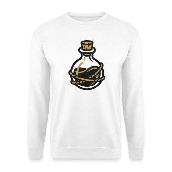 Zaubertrank Flasche Grafik - Unisex Pullover - Weiß - Vorne - Alina (178cm) & Michal (187cm)