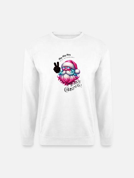 Weihnachtsmann - Fröhliche Weihnachten - Design3 - Unisex Pullover - Weiß