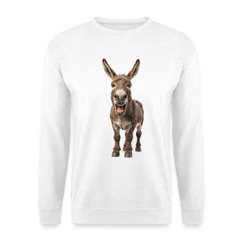 Esel - Unisex Pullover - Weiß - Vorne - Alina (178cm) & Michal (187cm)