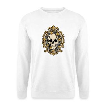 Totenkopf Rahmen Ranken Ornament Skull Vektor Shir - Unisex Pullover - Weiß - Vorne - Alina (178cm) & Michal (187cm)