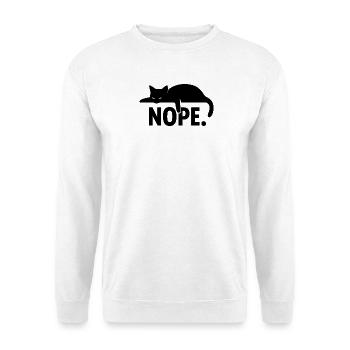 Nope Cat – Funny Minimal Design - Unisex Sweatshirt - white - Front