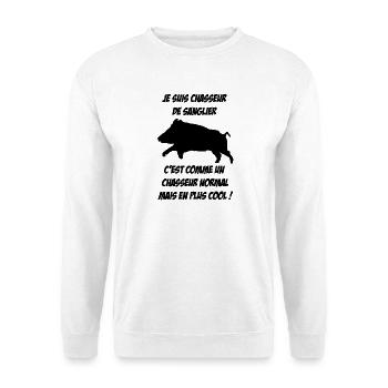 Chasseur de sanglier, c'est cool ! - Sweat-shirt Unisexe - blanc - Devant