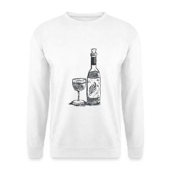 Guter Tropfen - Wein - Weinfasche - Weinglas - Unisex Pullover - Weiß - Vorne