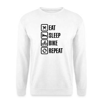 Eat sleep bike repeat - Unisex Sweatshirt - white - Front
