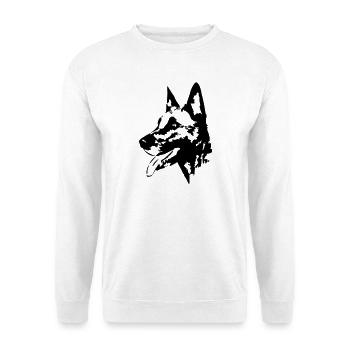 Tête malinoise - Sweat-shirt Unisexe - blanc - Devant