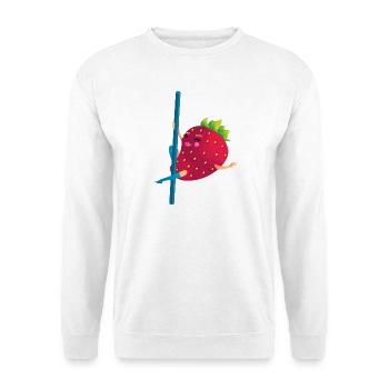 Chemise dessinée drôle et amusante à la fraise dansante - Sweat-shirt Unisexe - blanc - Devant
