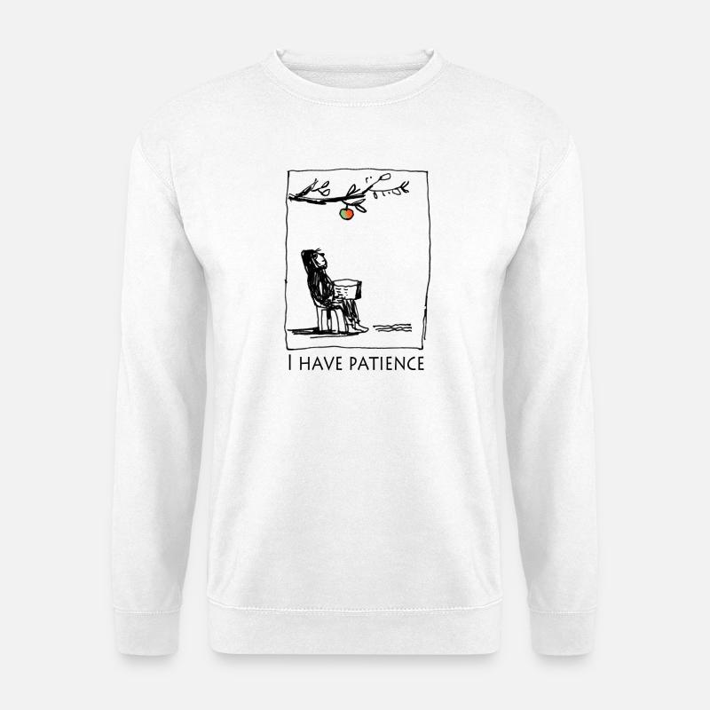 Geduldige Lektüre am Obstzweig - Unisex Pullover - Weiß