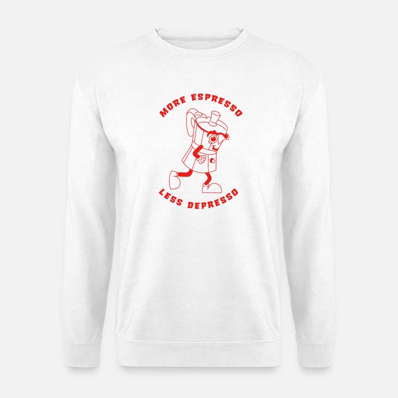 More Espresso Less Depresso red - Unisex Pullover - Weiß