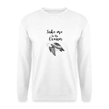 "Take me to the Ocean" Schildkröte - Unisex Pullover - Weiß - Vorne