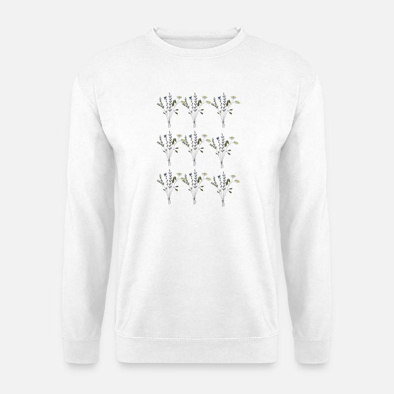 flower meadows pattern - Unisex Sweatshirt - white