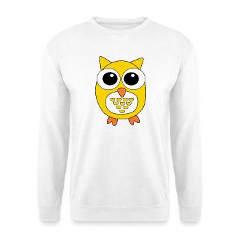 gelbe Eule gelb Vogel Vögelchen Tiere Geschenk - Unisex Pullover - Weiß - Vorne