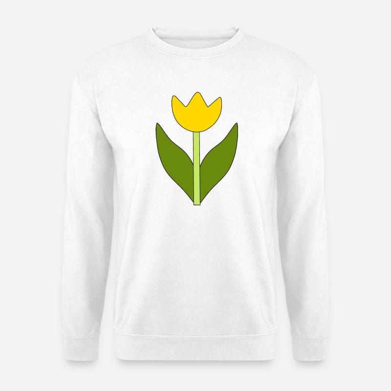 Blume gelb gelbe Blume Blumen Tulpe Tulpen Blüte - Unisex Pullover - Weiß