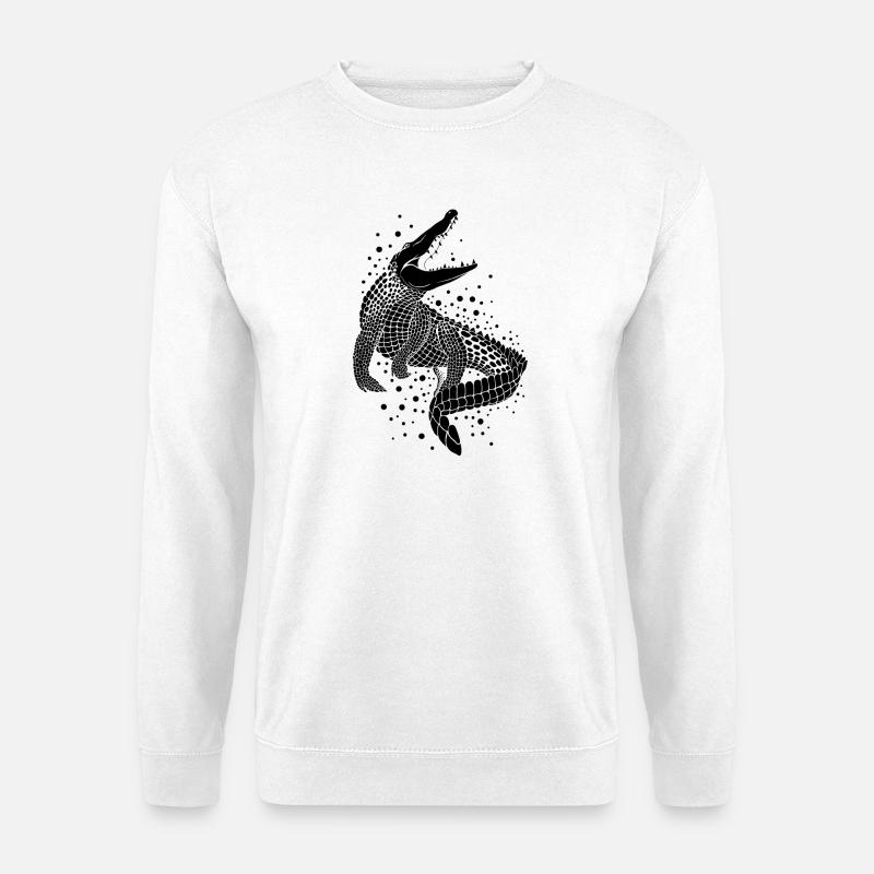 Silhouette de Crocodile - Unisex Pullover - Weiß
