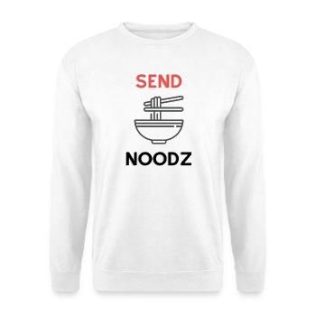 Nudel Bowl Silhouette Bento Stil - Unisex Pullover - Weiß - Vorne - Alina (178cm) & Michal (187cm)