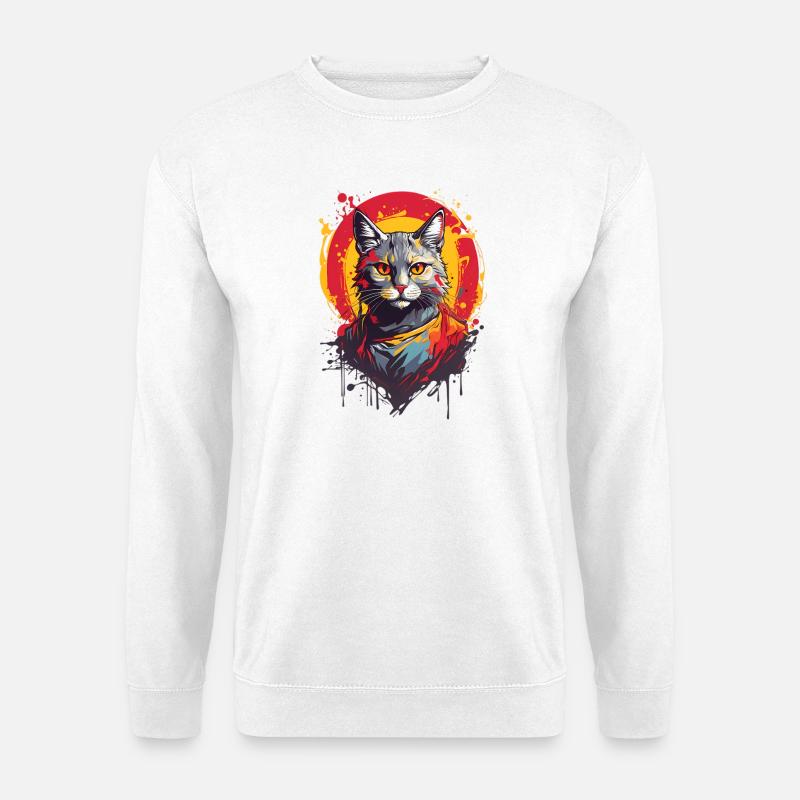 Coole Katze - Unisex Pullover - Weiß