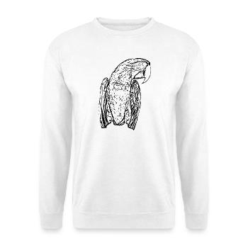  Papagei  - Unisex Pullover - Weiß - Vorne - Alina (178cm) & Michal (187cm)