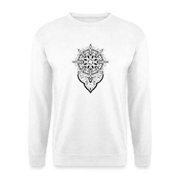 Mandala graphique dot work - Sweat-shirt Unisexe - blanc - Devant