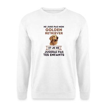 ne juge pas golden retriever 2 - Sweat-shirt Unisexe - blanc - Devant