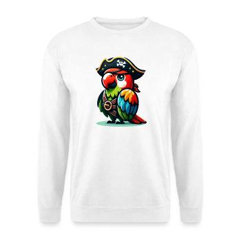 Pirate Polly: Der verwegene Krächzer - Unisex Pullover - Weiß - Vorne