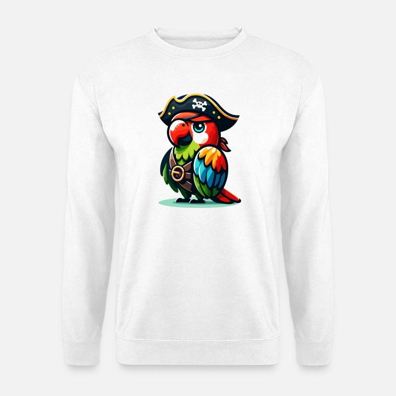 Pirate Polly: Der verwegene Krächzer - Unisex Pullover - Weiß
