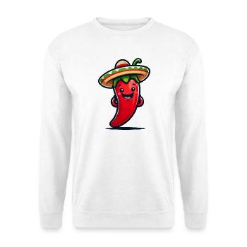 Peppy Pepper: Der würzige Sombrero-Star - Unisex Pullover - Weiß - Vorne