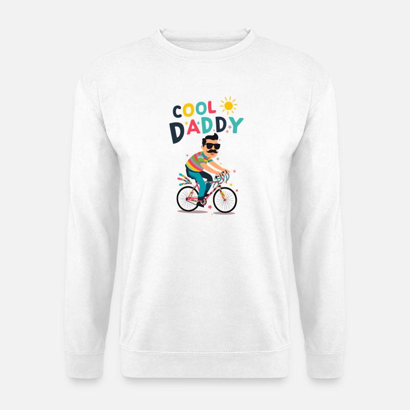 Lebendiges cooles Daddy-Radfahrer-Design - Unisex Pullover - Weiß