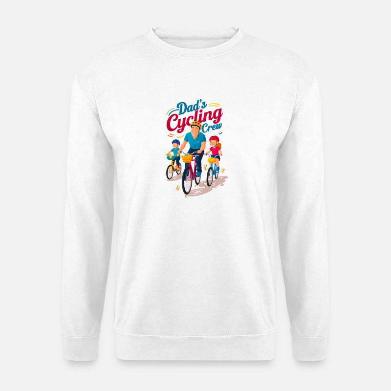 Dad's Cycling Crew Illustration - Unisex Sweatshirt - white