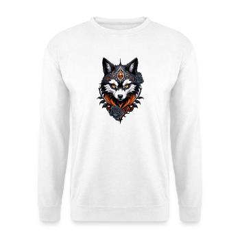 Majestic wolf's head, - Unisex Sweatshirt - white - Front