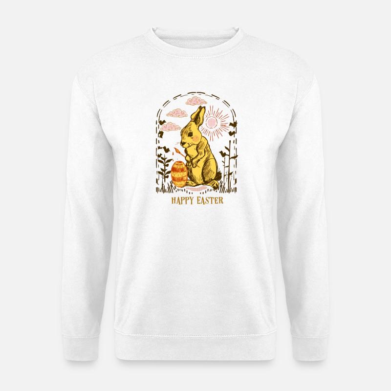 Osterhase im Abendsonnenglanz - Unisex Pullover - Weiß